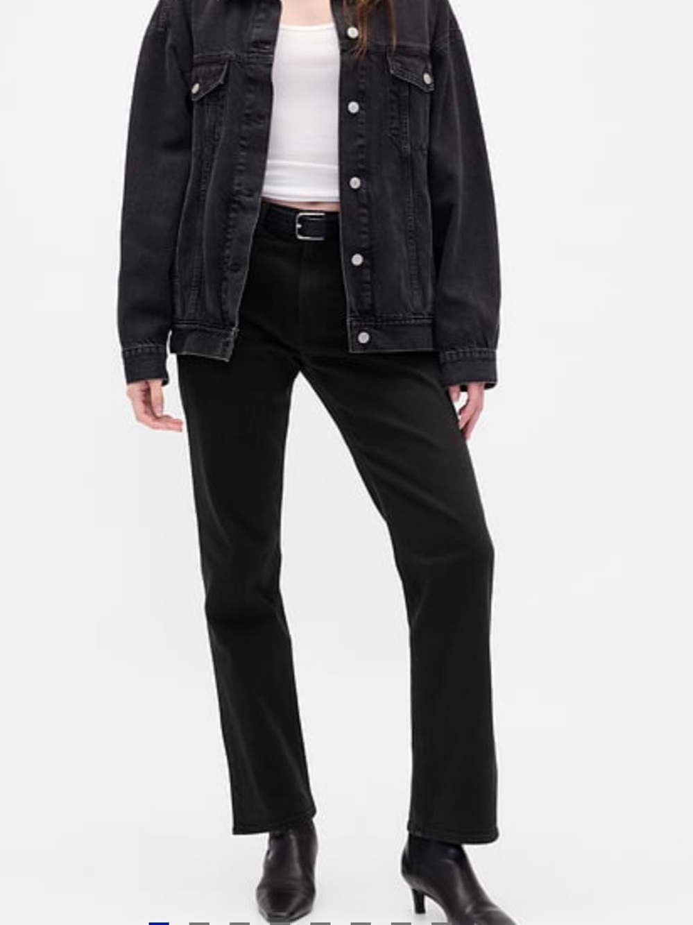 Gap High Rise ‘90s Slim Straight Jeans, Black Wash, 27S